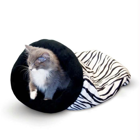 K&h Pet Products Self Warming Kitty Sack Zebra 17" X 17.5" X 4.5"