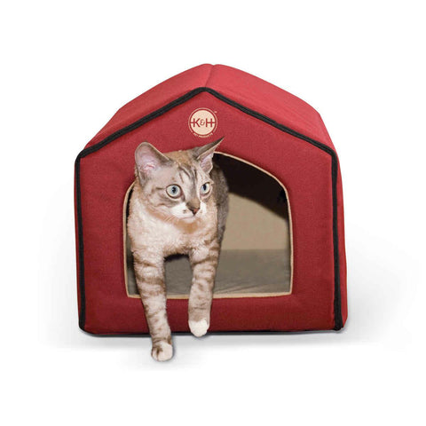 K&h Pet Products Unheated Indoor Pet House Red - Tan 16" X 15" X 14"