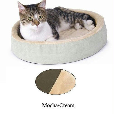 K&h Pet Products Thermo-kitty Cuddle Up Bed Mocha 16" X 16" X 3"