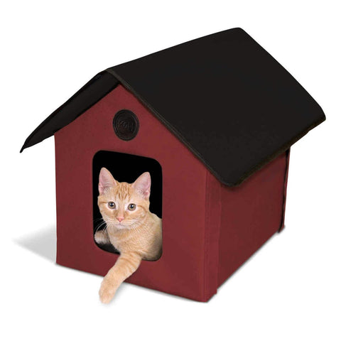 K&h Pet Products Unheated Outdoor Kitty House Red - Black 22" X 18" X 17"