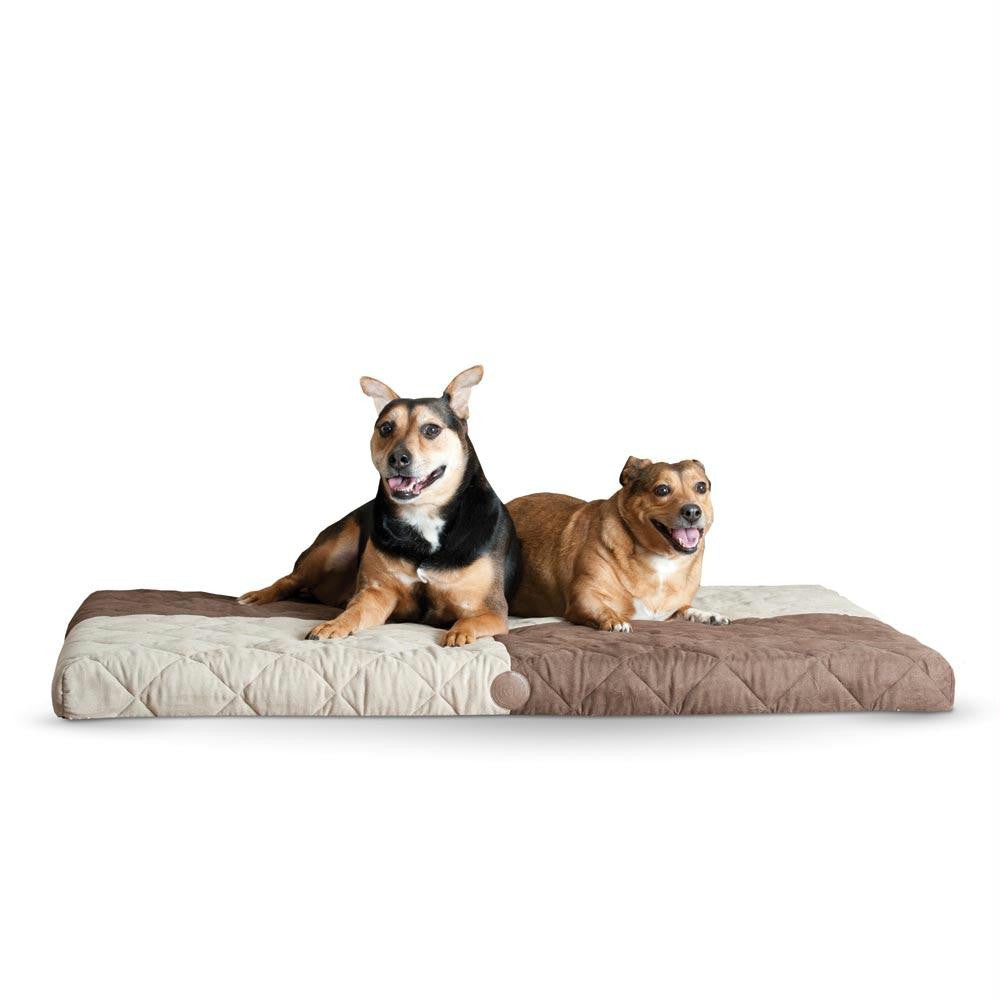 K&h Pet Products Quilted Memory Dream Pad 0.5" Small Chocolate - Tan 19.5" X 25" X 0.5"