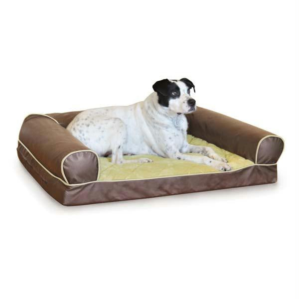 K&h Pet Products Thermo-cozy Sofa Pet Bed Small Milk Chocolate 25" X 19" X 8"