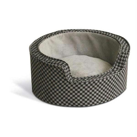 K&h Pet Products Round Comfy Sleeper Self-warming Pet Bed Small Gray - Black 18" X 18" X 8"