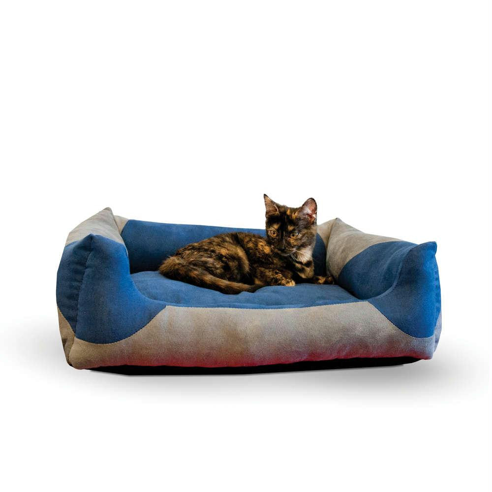 K&h Pet Products Classy Lounger Pet Bed Medium Gray - Blue 20" X 25"