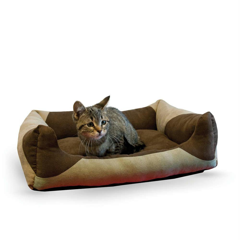 K&h Pet Products Classy Lounger Pet Bed Medium Tan - Chocolate 20" X 25"