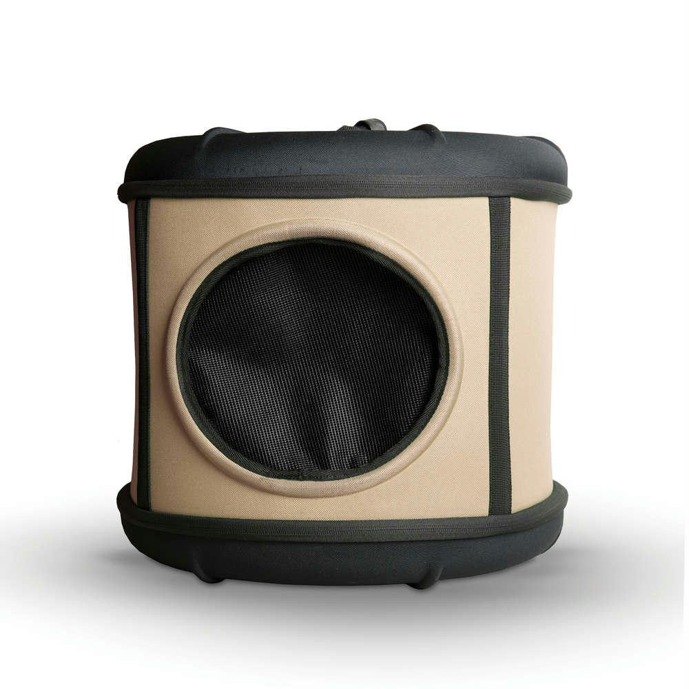 K&h Pet Products Mod Capsule Cat Bed Tan - Black 17" X 17" X 15.5"