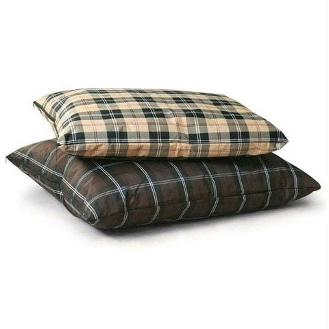 K&h Pet Products Indoor - Outdoor Single-seam Pet Bed Small Tan Plaid 28" X 38" X 3"