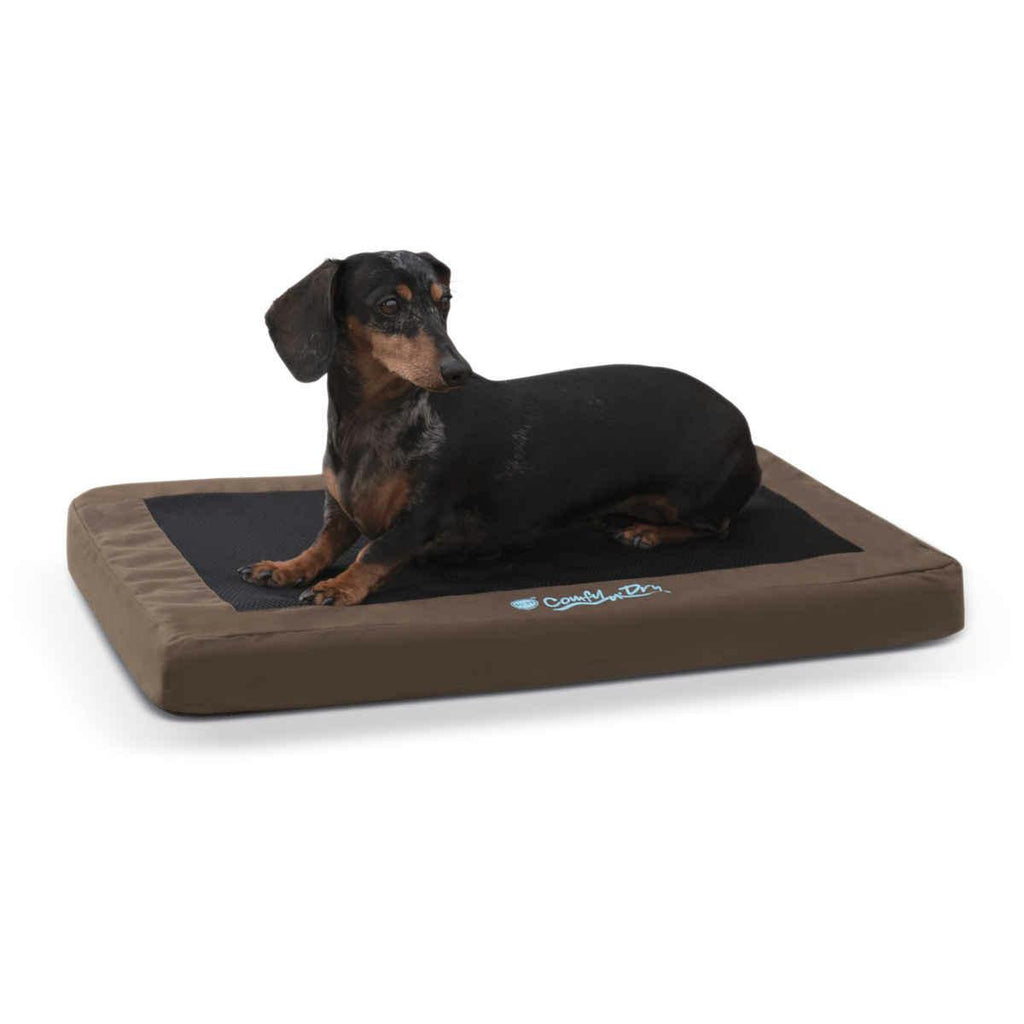 K&h Pet Products Comfy N' Dry Indoor-outdoor Pet Bed Small Chocolate 18" X 26" X 2.5"