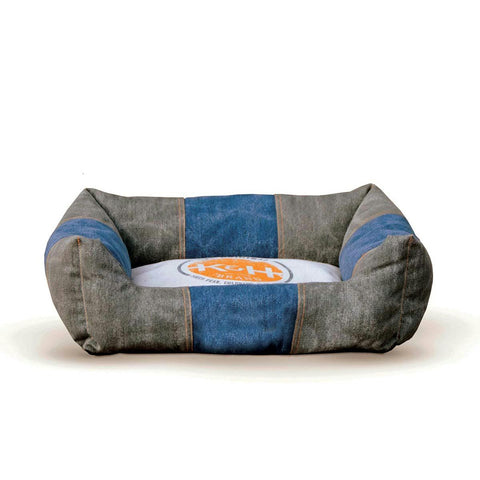 K&h Pet Products Vintage Lounger Pet Bed Original Logo Gray - Blue 16" X 20" X 6"