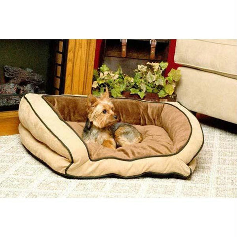 K&h Pet Products Bolster Couch Pet Bed Small Mocha - Tan 21" X 30" X 7"