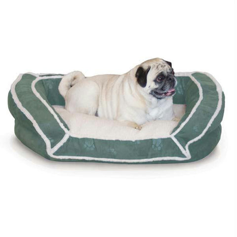 K&h Pet Products Deluxe Bolster Couch Pet Bed Small Green 21" X 30" X 7"