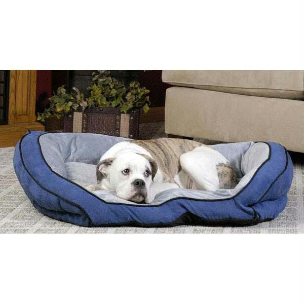 K&h Pet Products Bolster Couch Pet Bed Large Blue - Gray 28" X 40" X 9"