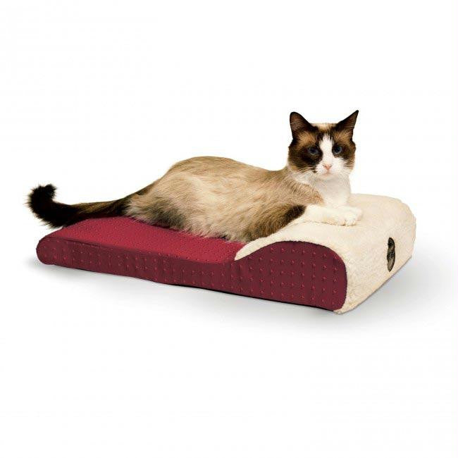 K&h Pet Products Ultra Memory Chaise Pet Lounger Red 14"  X 22" X 4"