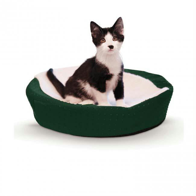 K&h Pet Products Ultra Memory Round Pet Cuddle Nest Green 19" X 19" X 3"