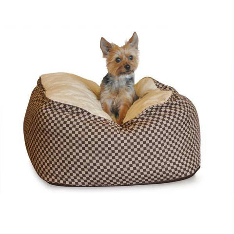 K&h Pet Products Deluxe Cuddle Cube Pet Bed Medium Brown 26" X 26" X 12"