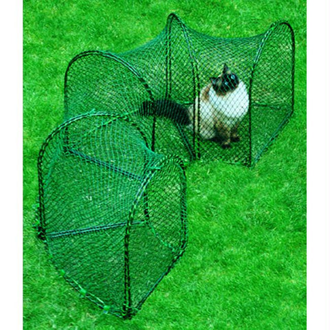 Kittywalk Curves (4) Outdoor Cat Enclosure Green 96" X 18" X 24"