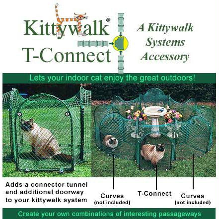 Kittywalk Single T-connect Unit Outdoor Cat Enclosure Green 24" X 24" X 24"