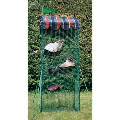 Kittywalk Penthouse Outdoor Cat Enclosure Green 18" X 24" X 60"