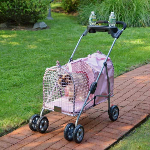 Kittywalk 5th Ave Pet Stroller  Pink 26” X 14” X 35.5"