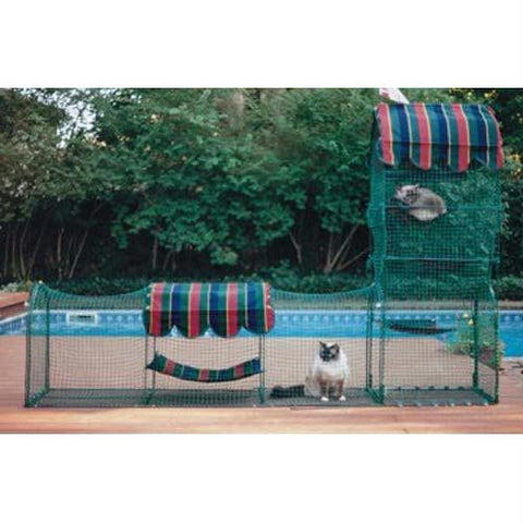 Kittywalk Town And Country Collection Outdoor Cat Enclosure Green 96" X 18" X 72"