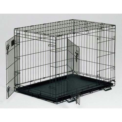 Midwest Life Stages Double Door Dog Crate Black 22" X 13" X 16"