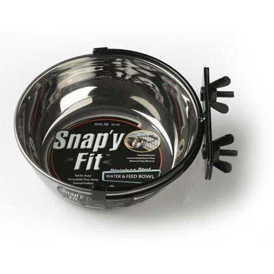 Midwest Stainless Steel Snap'y Fit Water And Feed Bowl 20 Oz Stainless Steel 6" X 6" X 2.5"