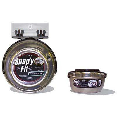 Midwest Stainless Steel Snap'y Fit Water And Feed Bowl 1 Quart Stainless Steel 6" X 6" X 3"