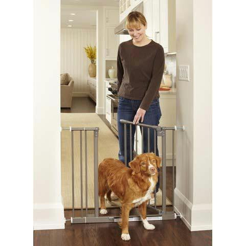 North States Easy-close Wall Mounted Steel Pet Gate Gray 28" - 38.5" X 29"