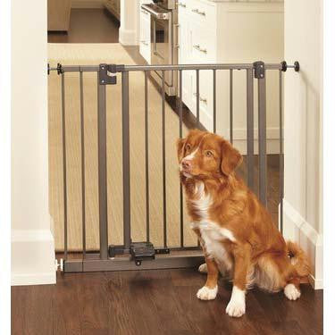 North States Slide-step And Open Wall Mounted Steel Pet Gate Gray 28" - 38.5" X 29"