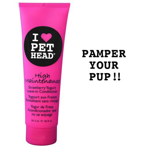 Pet Head High Maintenance Leave In Conditioner Strawberry Yogurt 8.5oz 8.5" X 2.5" X 1.75"