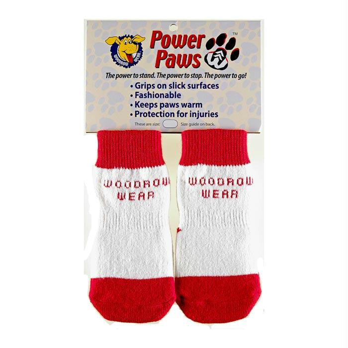 Woodrow Wear Power Paws Advanced Extra Small Red - White Strip 1.38" - 1.75" X 1.38" X 1.75"