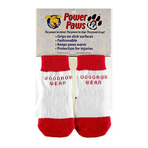 Woodrow Wear Power Paws Advanced Extra Large Red - White Strip 2.75" - 3.125" X 2.75" - 3.125"