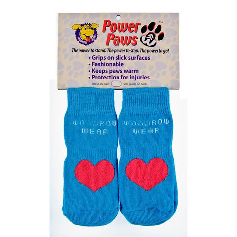 Woodrow Wear Power Paws Advanced Medium Blue - Red Heart 2.0" - 2.38" X 2.0" - 2.38"