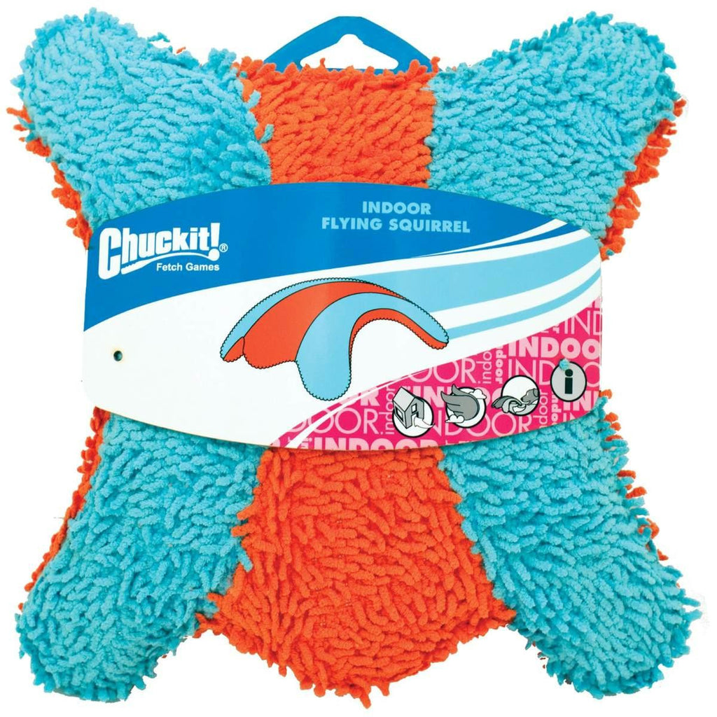 Petmate Chuckit Indoor Squirrel Dog Toy Medium Orange-blue 9" X 8.5" X 1"