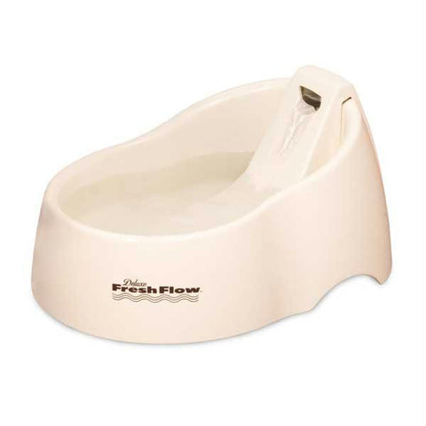 Petmate Deluxe Fresh Flow Cat Bowl 50oz Bleached Linen 10.9" X 7.6" X 5.2"