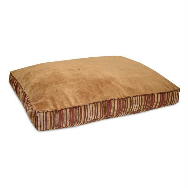 Petmate Microban Antimicrobial Deluxe Pillow Dog Bed Caramel - Stripe Chenille 27" X 36" X 4"