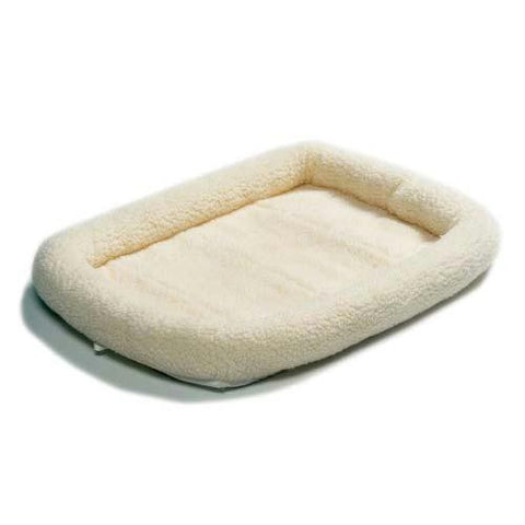 Midwest Quiet Time Fleece Dog Crate Bed White 24" X 18"