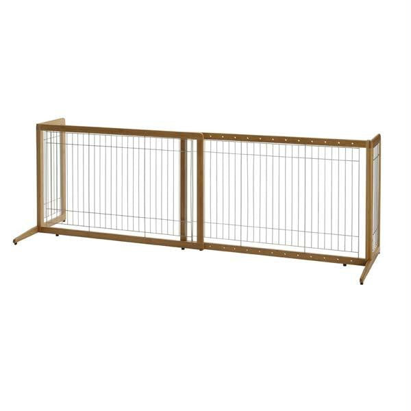 Richell Také Freestanding Pet Gate Coffee Bean 40.4" - 70.5" X 20.1" X 24"