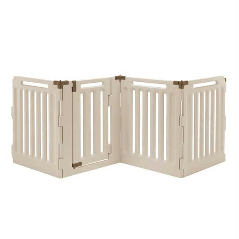 Richell Convertible Indoor-outdoor Pet Playpen 4 Panel Tan - Mocha 33.1" X 33.1" X 36"