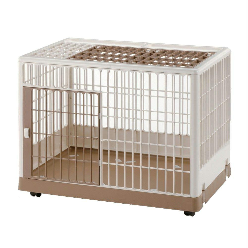 Richell Pet Training Kennel Pk-830 White - Mocha 32.5" X 21.7" X 24.6"