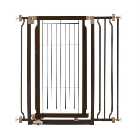 Richell Hands-free Pressure Mounted Pet Gate Coffee Bean 28.3" - 37.2" X 8.7" X 36.6"