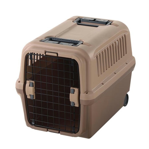 Richell Mobile Pet Carrier Tan - Brown 26.2" X 18.3" X 20.1"