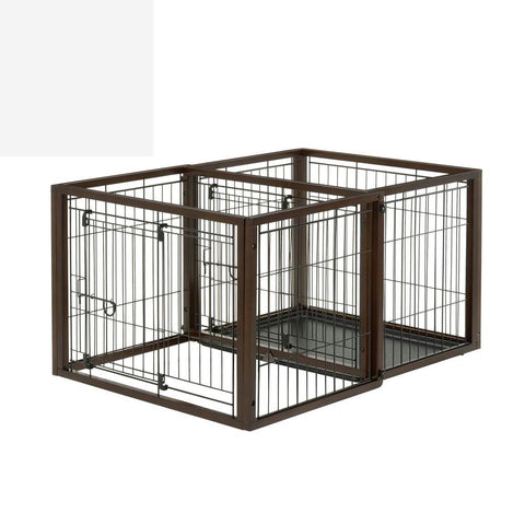 Richell Flip To Play Pet Crate Medium Brown 41.7" X 29.5" X 31.1"