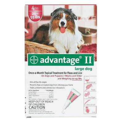 Advantage Flea Control For Dogs And Puppies 21-55 Lbs 4 Month Supply