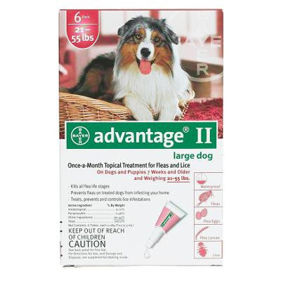 Advantage Flea Control For Dogs And Puppies 21-55 Lbs 6 Month Supply