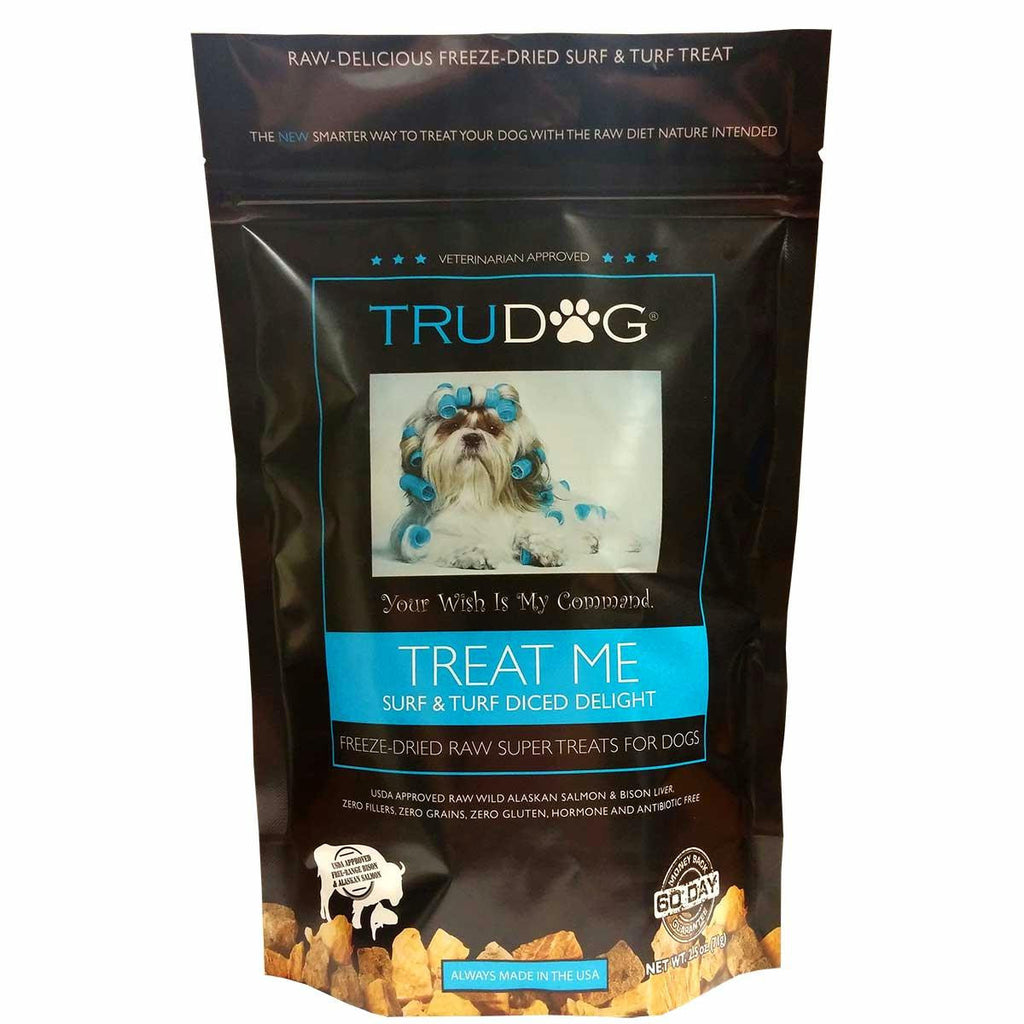 Trudog Treat Me Surf And Turf Salmon And Bison Dog Treats 2.5 Ounces