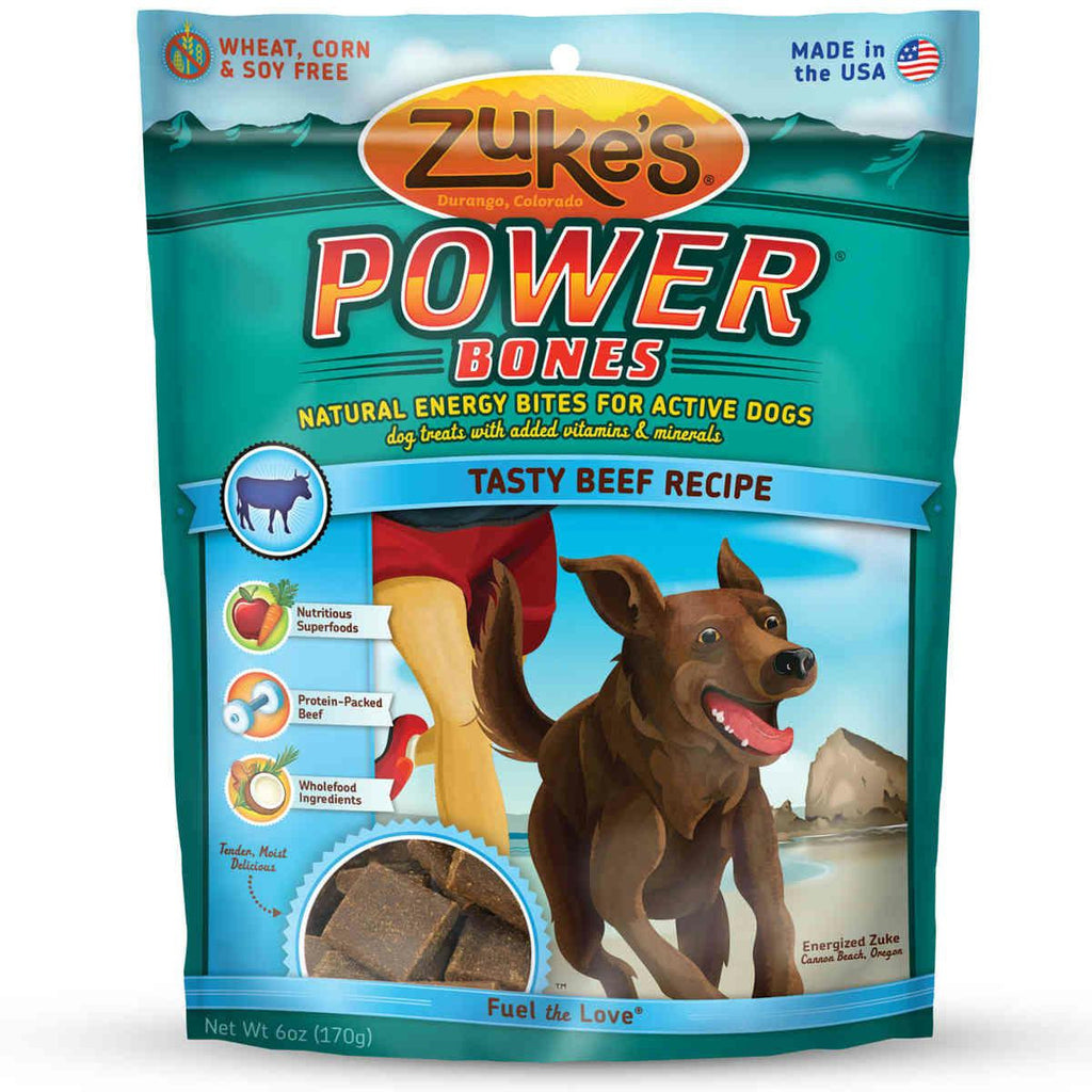 Zuke's Power Bones Natural Endurance Treats For Dogs Beef 6 Oz.