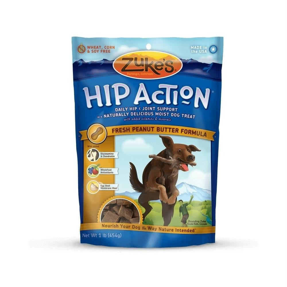 Zuke's Hip Action Treats With Glucosamine Peanut Butter 1 Lbs.