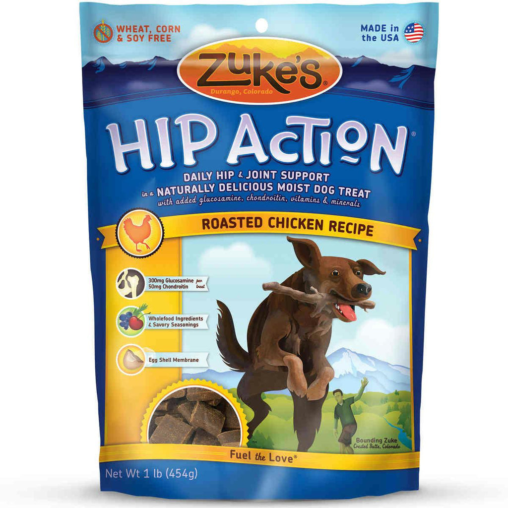 Zuke's Hip Action Treats With Glucosamine Roasted Chicken Recipe 1 Lbs.