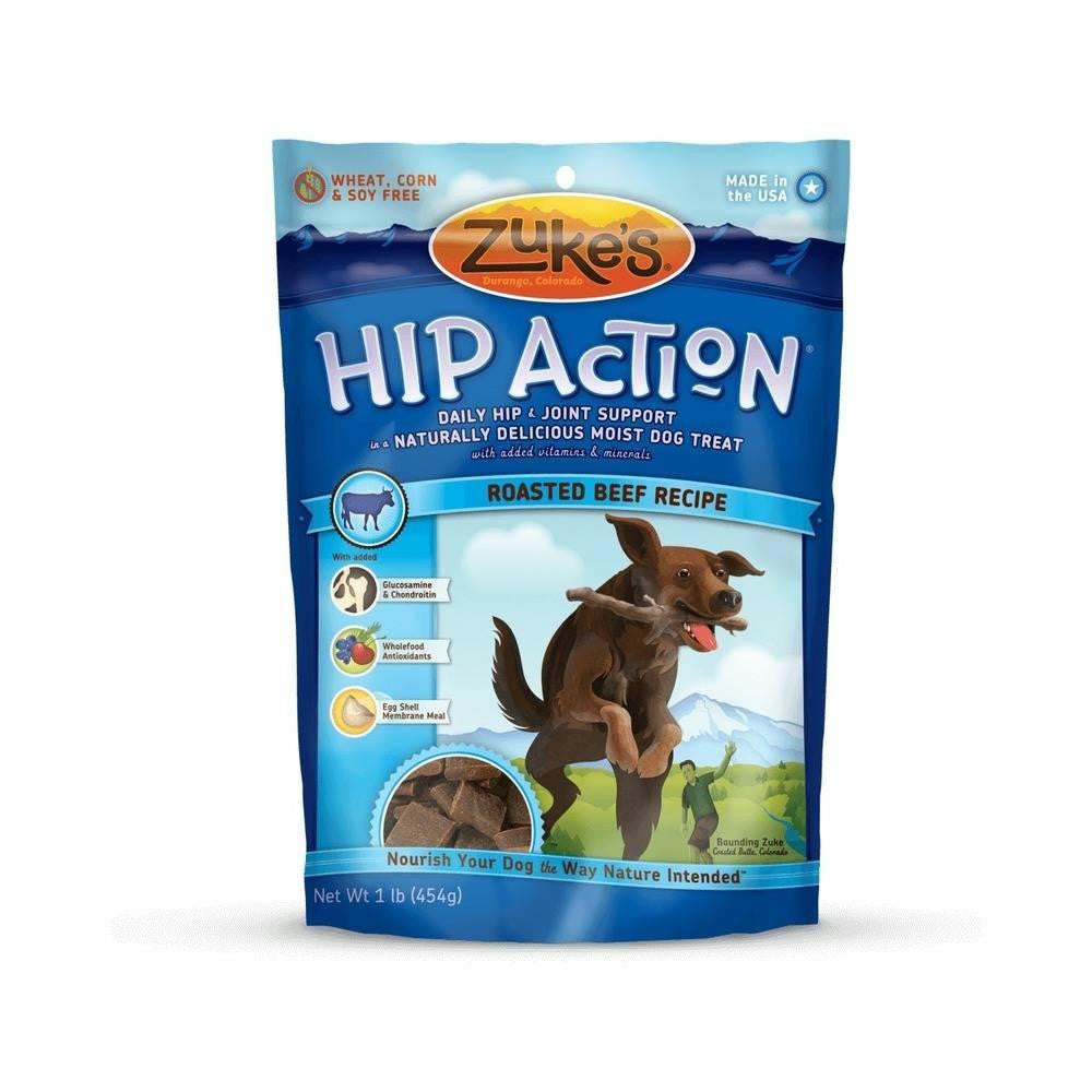 Zuke's Hip Action Treats With Glucosamine Roasted Beef 1 Lbs.